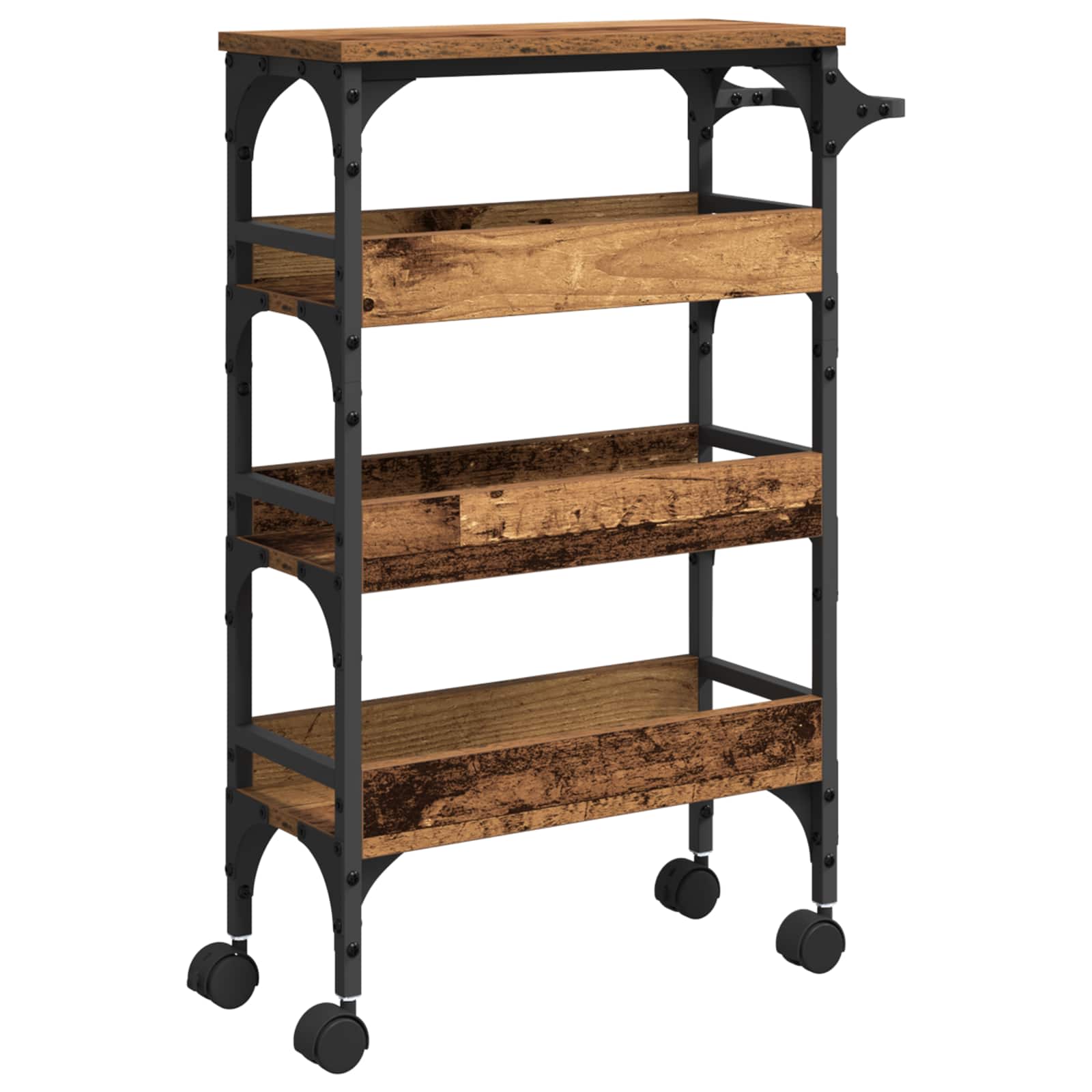 Keuken Trolley Oud Hout 53 x 20 x 76 cm Bewerkt hout is nu te koop bij PeponiXL, paradijselijk wonen!