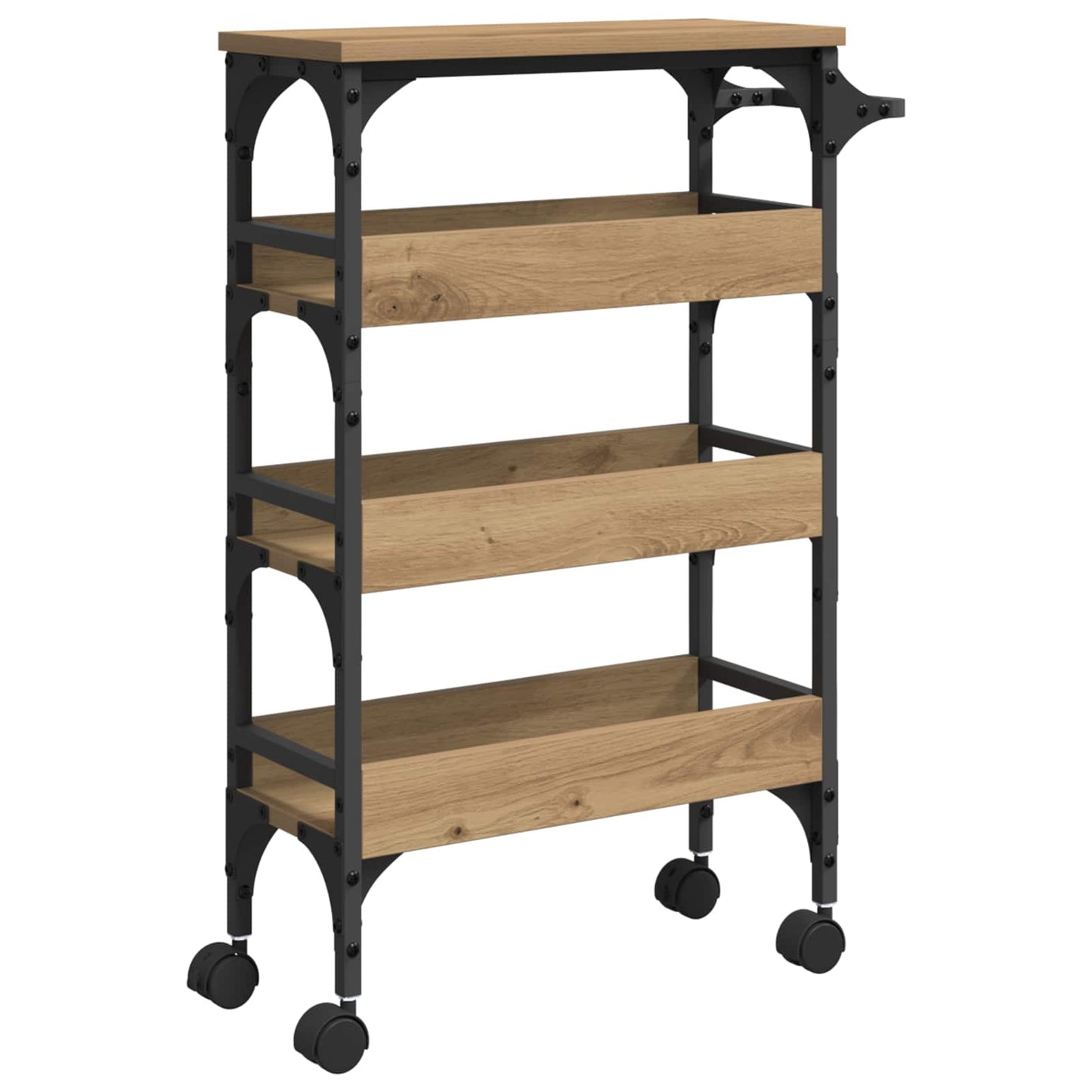 Keuken Trolley Artisan Eiken 53 x 20 x 76 cm Bewerkt hout is nu te koop bij PeponiXL, paradijselijk wonen!