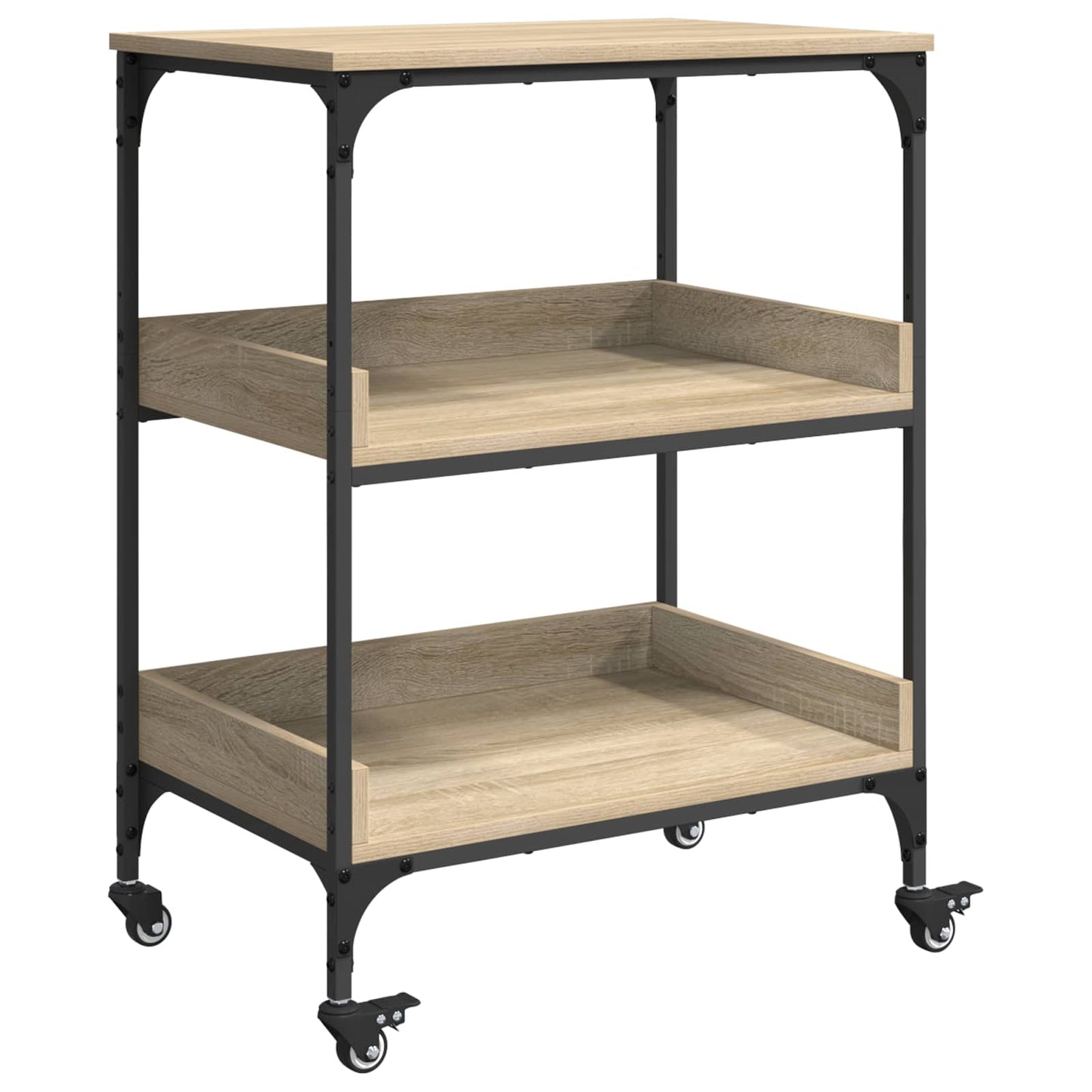 Keuken Trolley Sonoma Eiken 60 x 41 x 80,5 cm Bewerkt hout is nu te koop bij PeponiXL, paradijselijk wonen!