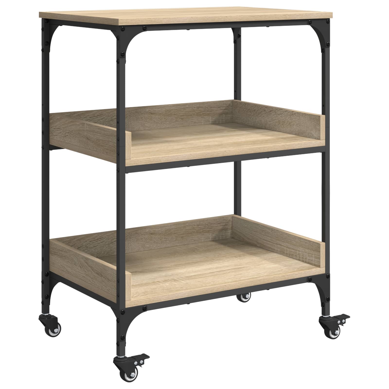 Keuken Trolley Sonoma Eiken 60 x 41 x 80,5 cm Bewerkt hout is nu te koop bij PeponiXL, paradijselijk wonen!