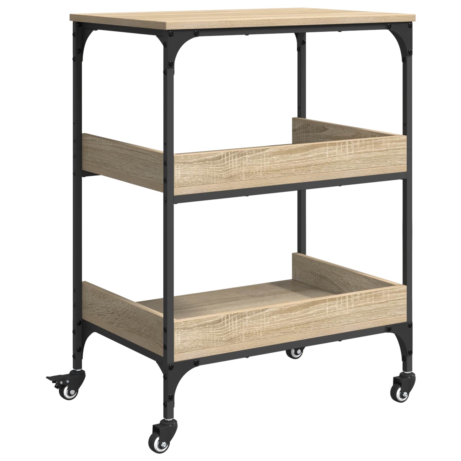 Keuken Trolley Sonoma Eiken 60 x 41 x 80,5 cm Bewerkt hout is nu te koop bij PeponiXL, paradijselijk wonen!