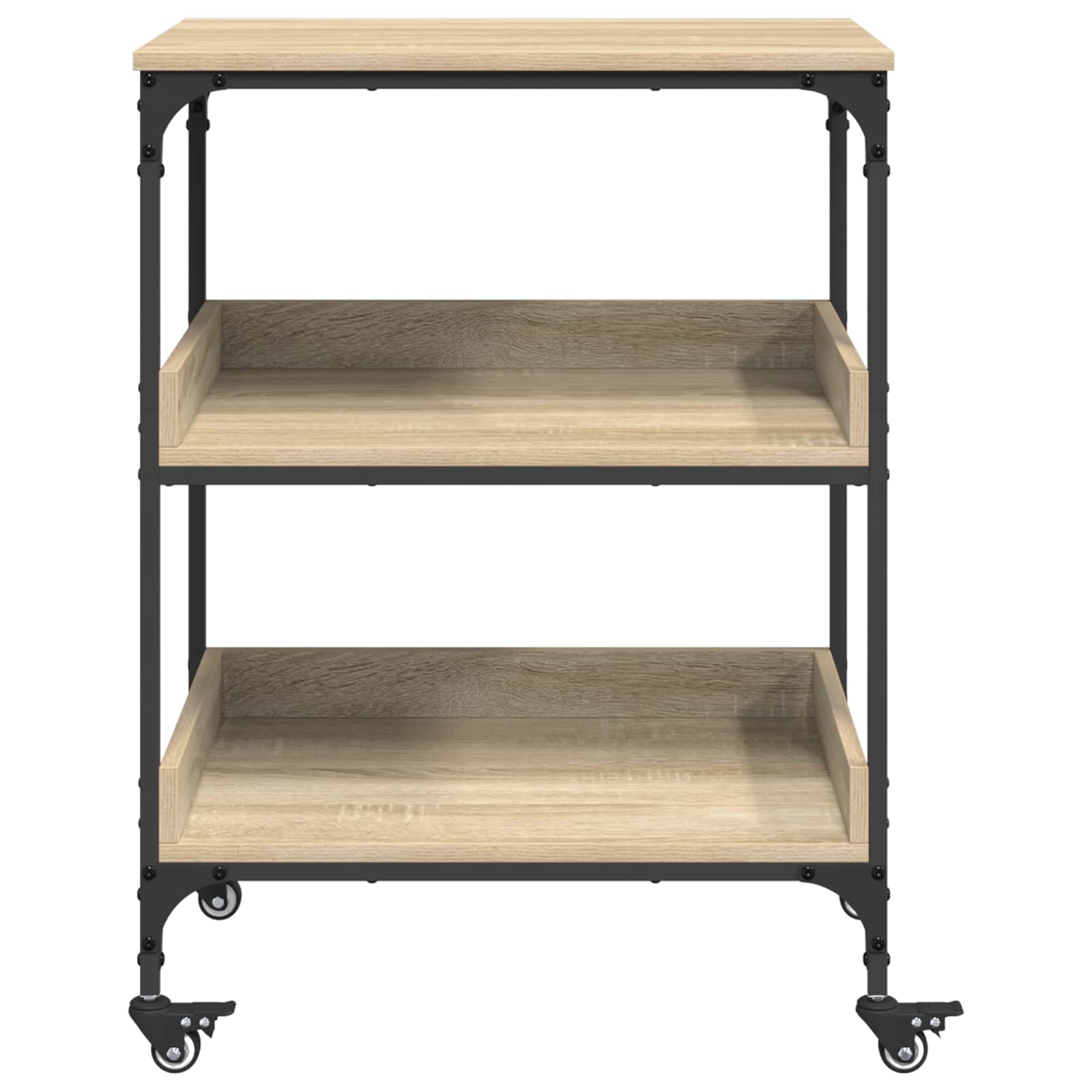 Keuken Trolley Sonoma Eiken 60 x 41 x 80,5 cm Bewerkt hout is nu te koop bij PeponiXL, paradijselijk wonen!