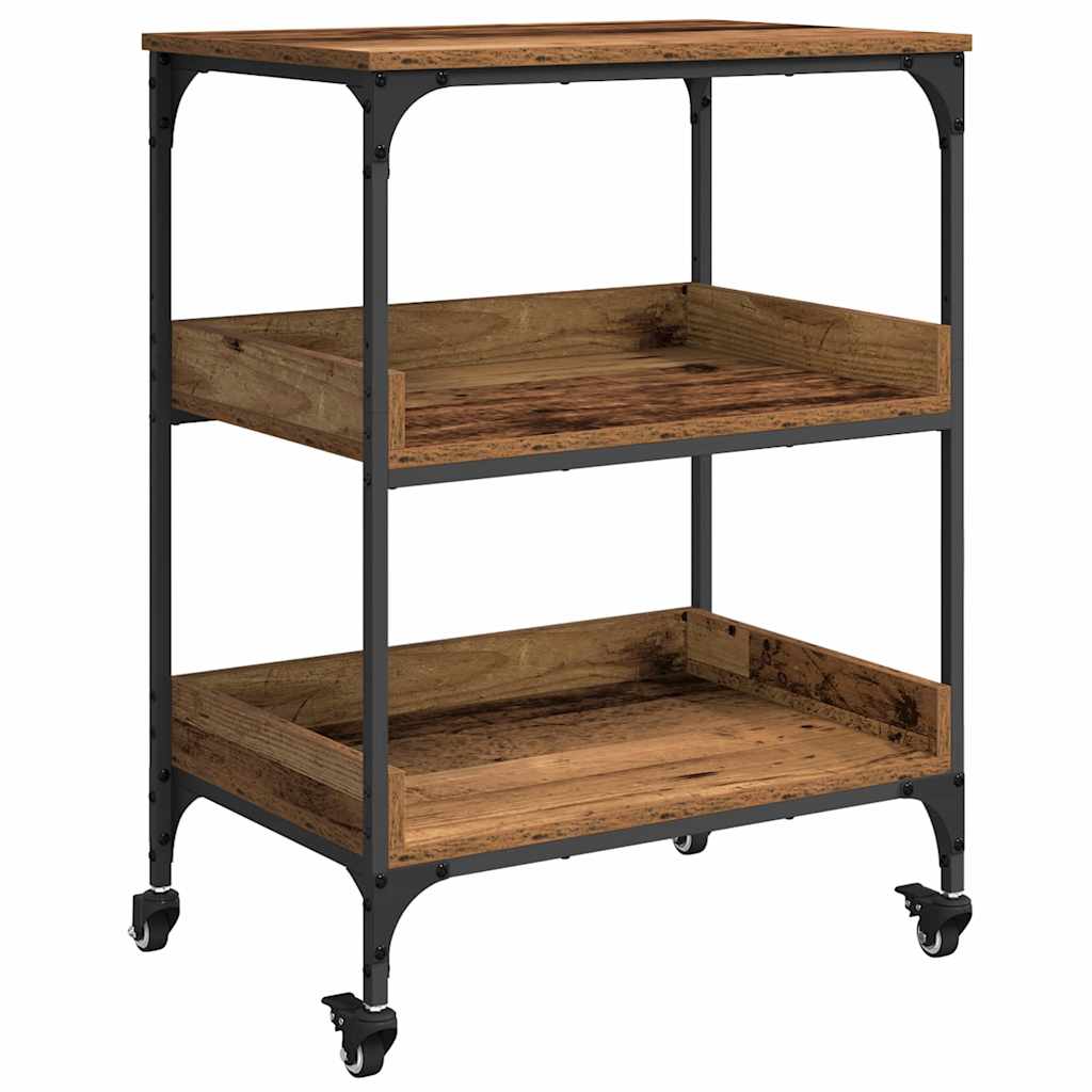 Keuken Trolley Oud Hout 60 x 41 x 80.5 cm Bewerkt hout is nu te koop bij PeponiXL, paradijselijk wonen!