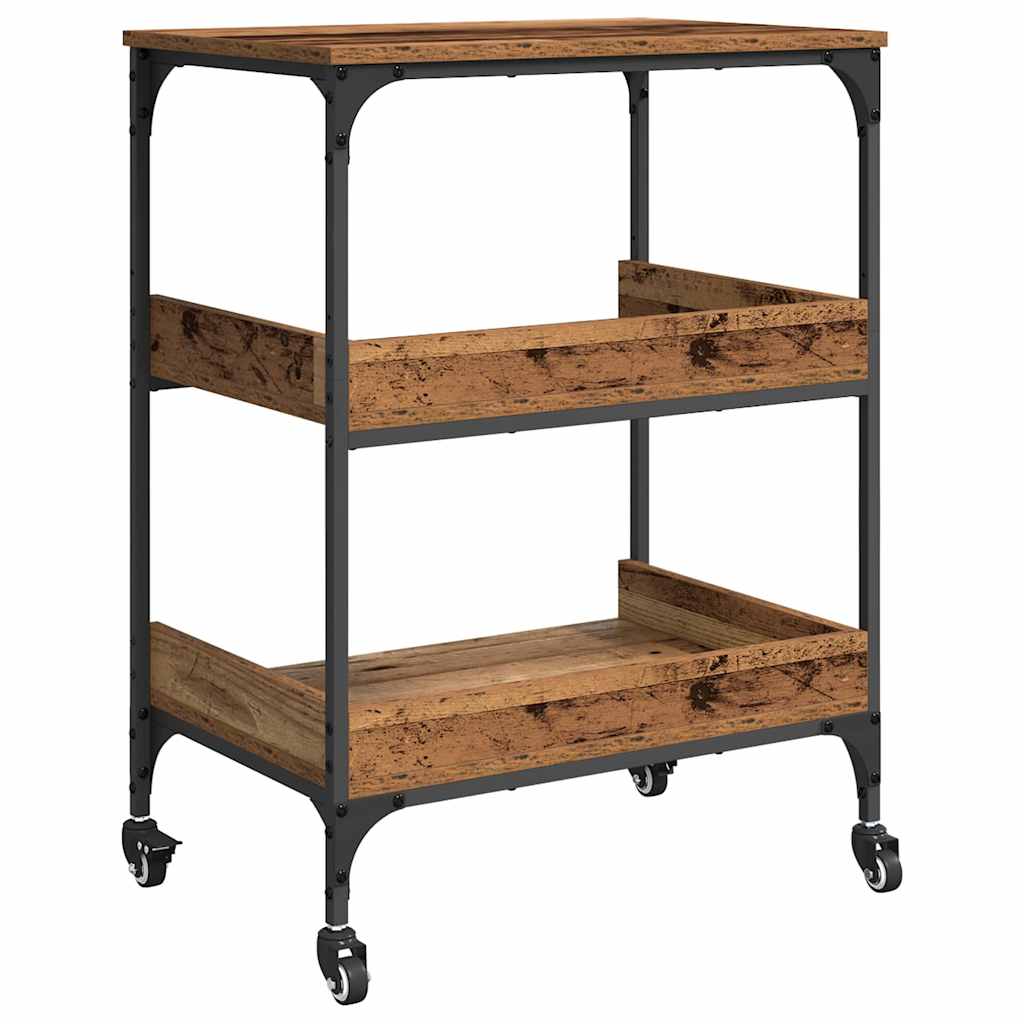 Keuken Trolley Oud Hout 60 x 41 x 80.5 cm Bewerkt hout is nu te koop bij PeponiXL, paradijselijk wonen!