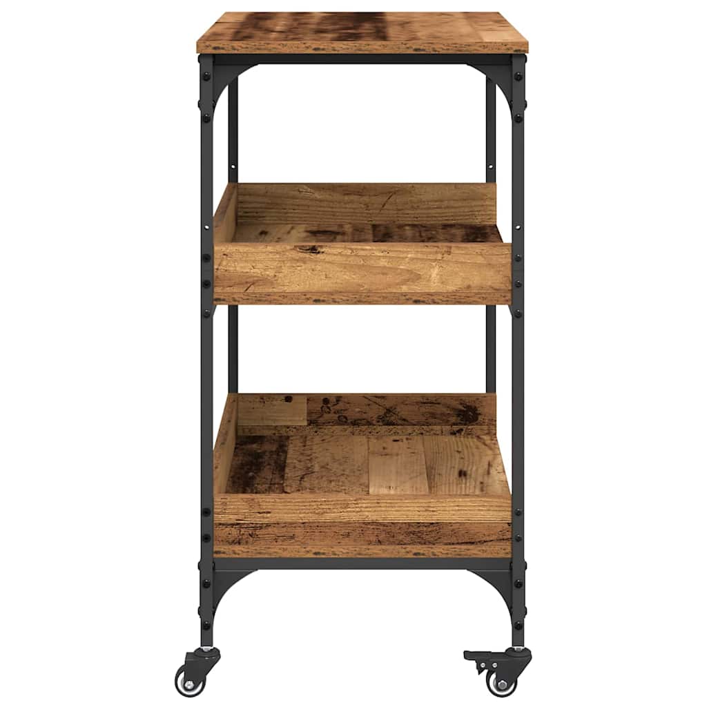 Keuken Trolley Oud Hout 60 x 41 x 80.5 cm Bewerkt hout is nu te koop bij PeponiXL, paradijselijk wonen!