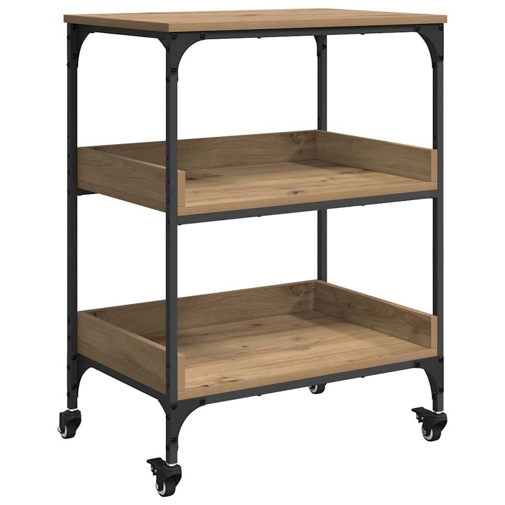 Keuken Trolley Artisan Eiken 60 x 41 x 80.5 cm Bewerkt hout is nu te koop bij PeponiXL, paradijselijk wonen!