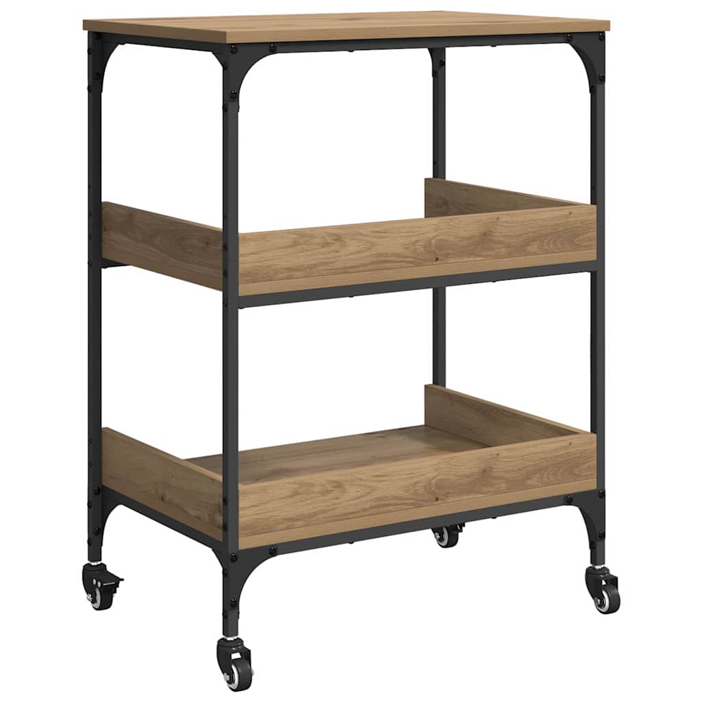 Keuken Trolley Artisan Eiken 60 x 41 x 80.5 cm Bewerkt hout is nu te koop bij PeponiXL, paradijselijk wonen!