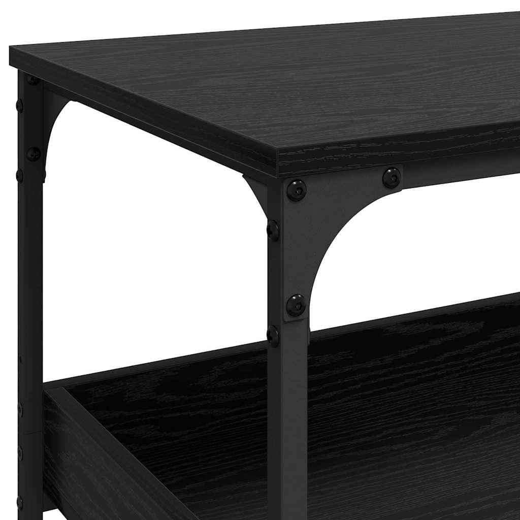 Keuken Trolley Zwart Eiken 60 x 41 x 80.5 cm Bewerkt hout is nu te koop bij PeponiXL, paradijselijk wonen!