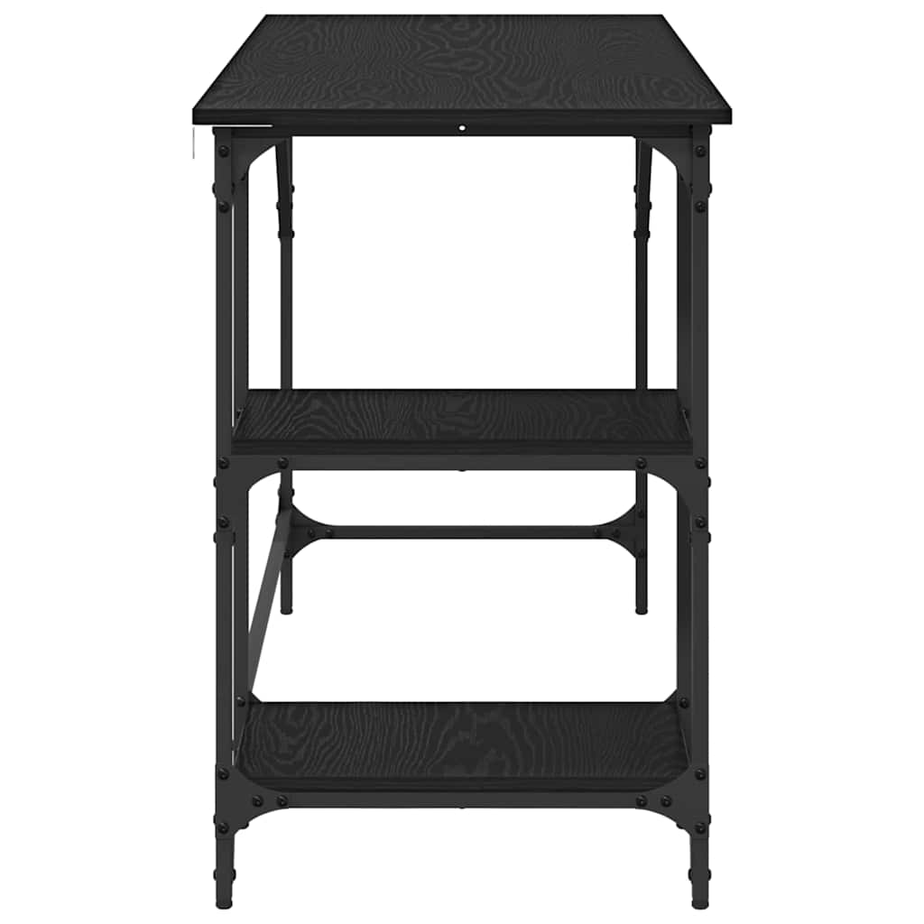 Bureau Zwart Eiken 120 x 50 x 75 cm Bewerkt hout is nu te koop bij PeponiXL, paradijselijk wonen!