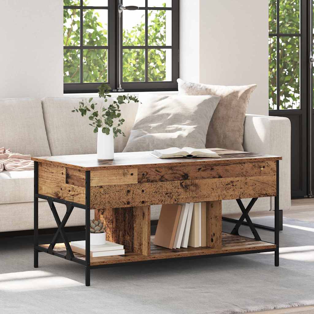 Salontafel Oud Hout 100 x 55 x 48.5 cm Bewerkt hout is nu te koop bij PeponiXL, paradijselijk wonen!