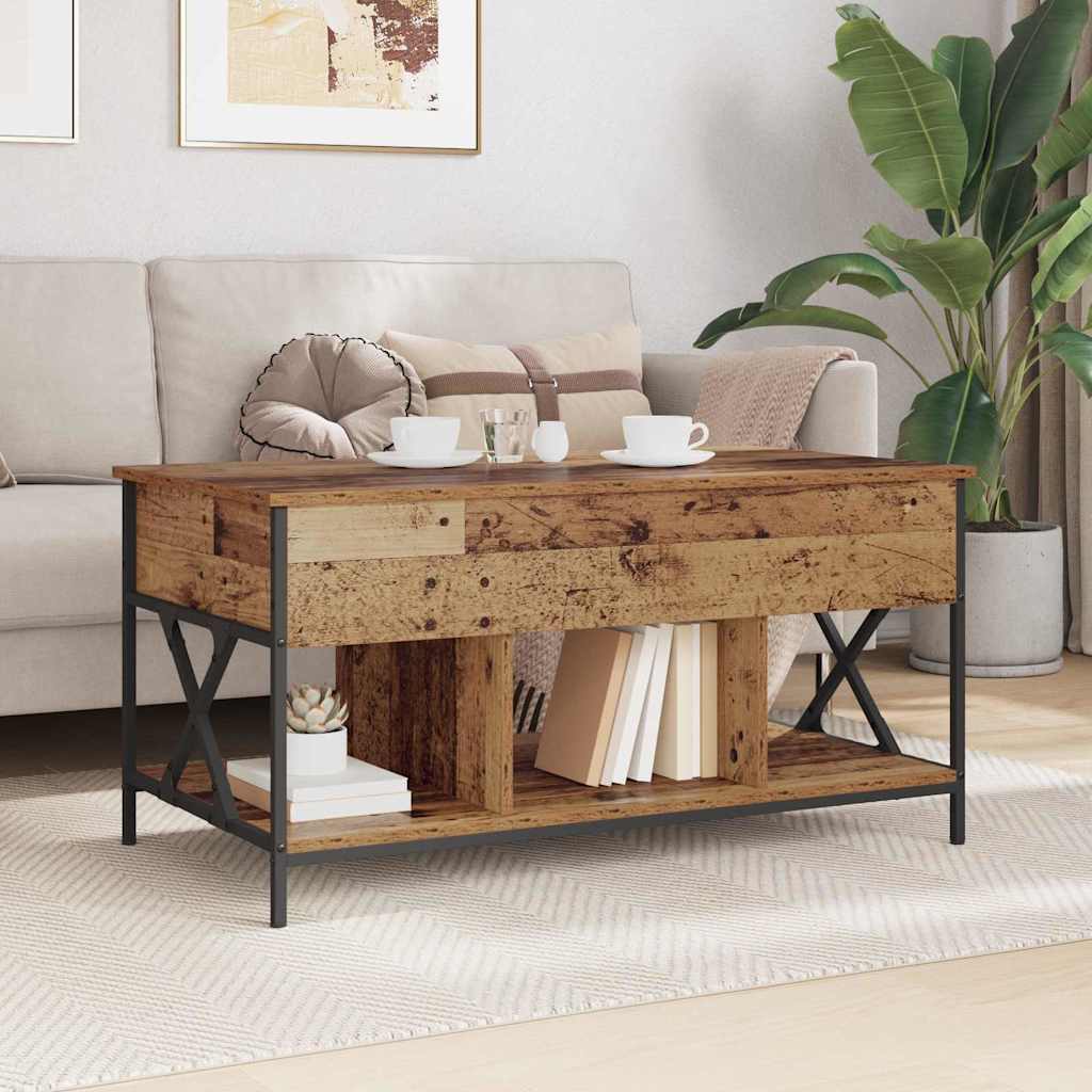 Salontafel Oud Hout 100 x 55 x 48.5 cm Bewerkt hout is nu te koop bij PeponiXL, paradijselijk wonen!
