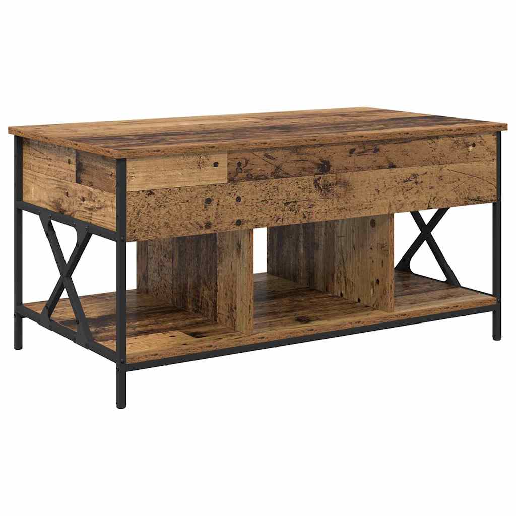 Salontafel Oud Hout 100 x 55 x 48.5 cm Bewerkt hout is nu te koop bij PeponiXL, paradijselijk wonen!