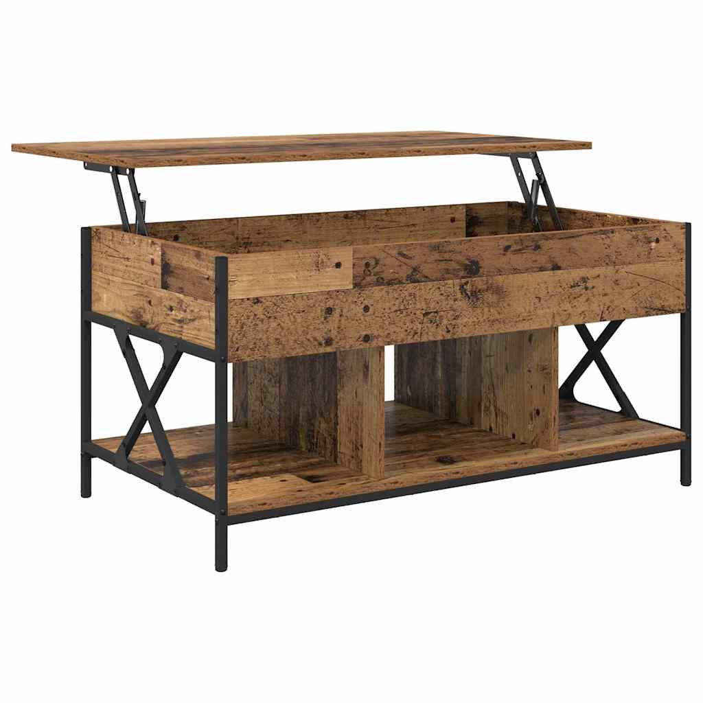 Salontafel Oud Hout 100 x 55 x 48.5 cm Bewerkt hout is nu te koop bij PeponiXL, paradijselijk wonen!