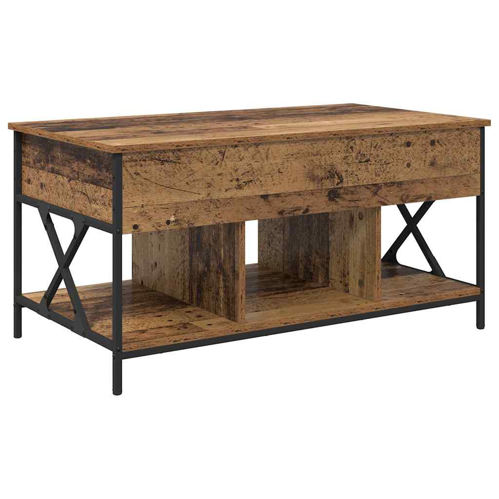 Salontafel Oud Hout 100 x 55 x 48.5 cm Bewerkt hout is nu te koop bij PeponiXL, paradijselijk wonen!
