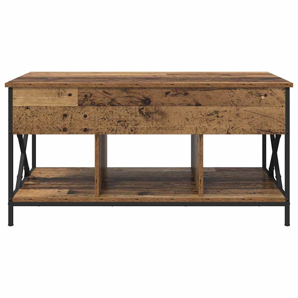 Salontafel Oud Hout 100 x 55 x 48.5 cm Bewerkt hout is nu te koop bij PeponiXL, paradijselijk wonen!