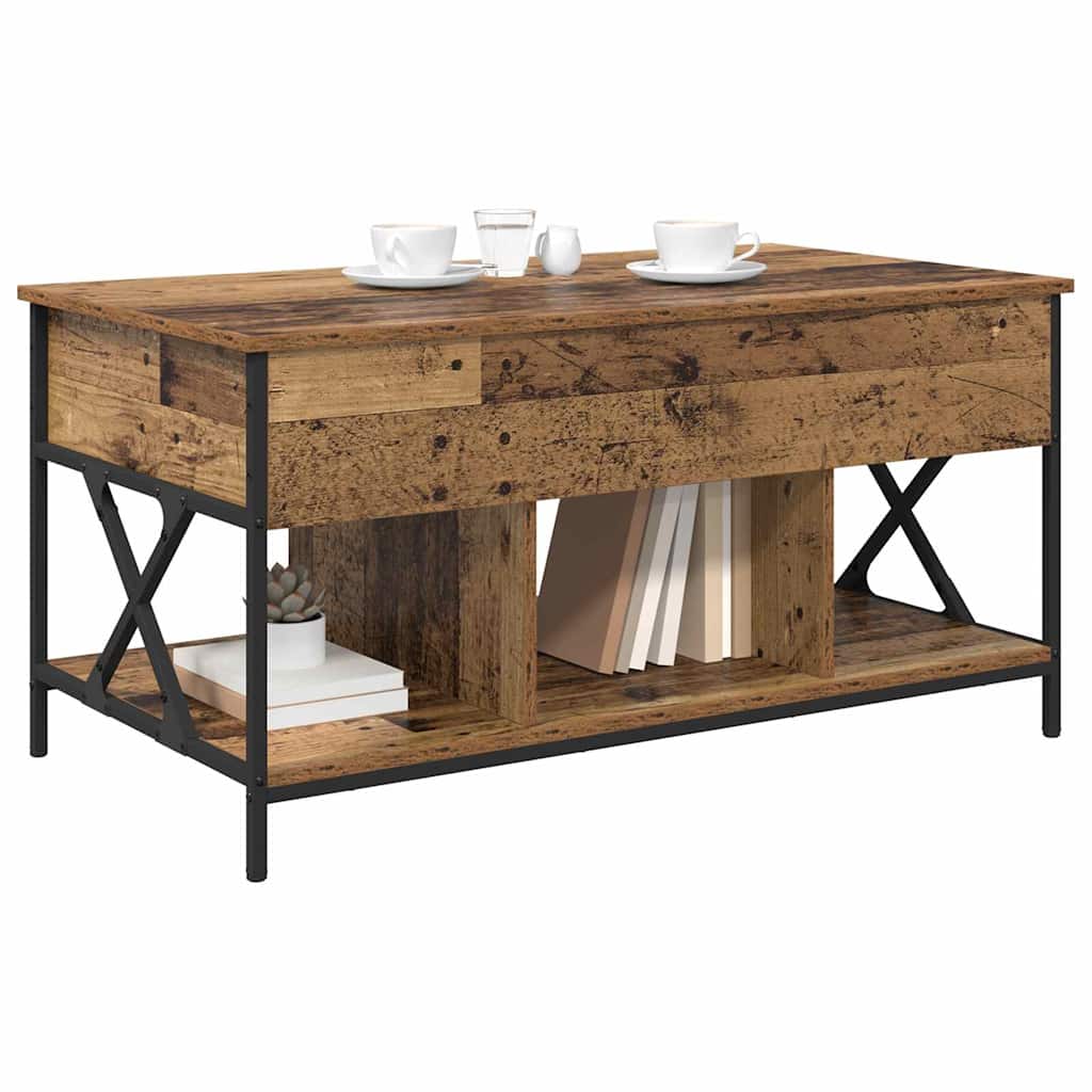 Salontafel Oud Hout 100 x 55 x 48.5 cm Bewerkt hout is nu te koop bij PeponiXL, paradijselijk wonen!