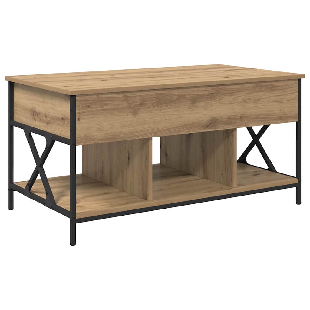 Salontafel Artisan Eiken 100 x 55 x 48.5 cm Bewerkt hout is nu te koop bij PeponiXL, paradijselijk wonen!