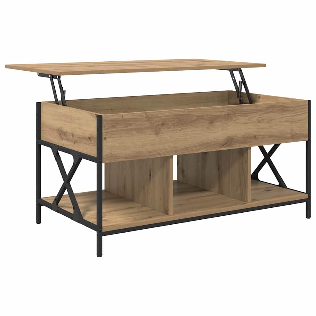 Salontafel Artisan Eiken 100 x 55 x 48.5 cm Bewerkt hout is nu te koop bij PeponiXL, paradijselijk wonen!