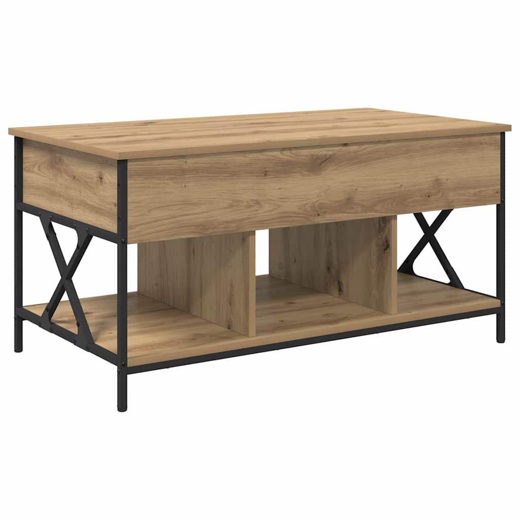 Salontafel Artisan Eiken 100 x 55 x 48.5 cm Bewerkt hout is nu te koop bij PeponiXL, paradijselijk wonen!
