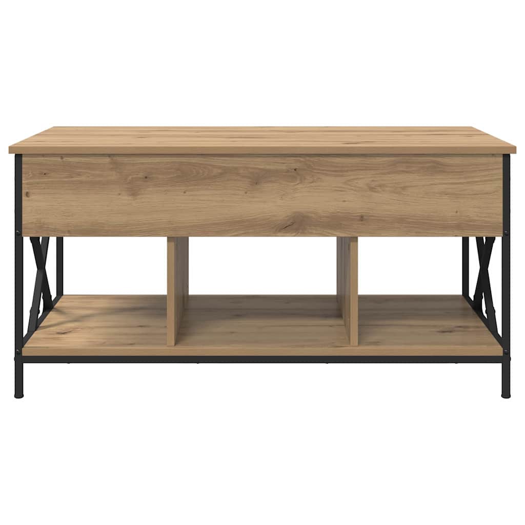 Salontafel Artisan Eiken 100 x 55 x 48.5 cm Bewerkt hout is nu te koop bij PeponiXL, paradijselijk wonen!