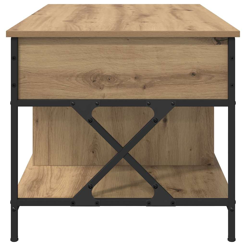 Salontafel Artisan Eiken 100 x 55 x 48.5 cm Bewerkt hout is nu te koop bij PeponiXL, paradijselijk wonen!