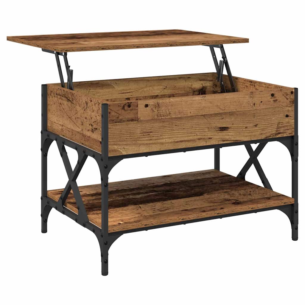 Salontafel Oud Hout 70x50x50cm Bewerkt hout is nu te koop bij PeponiXL, paradijselijk wonen!