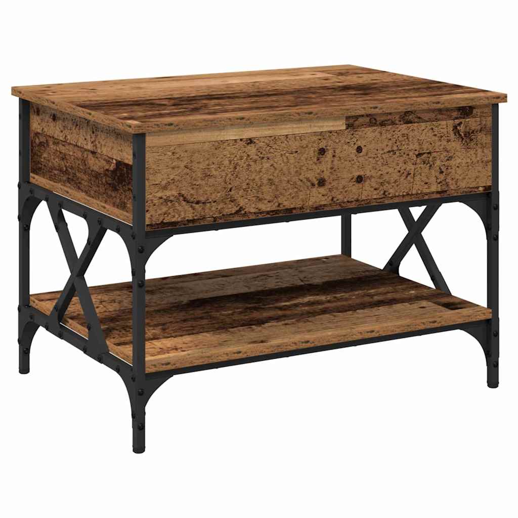 Salontafel Oud Hout 70x50x50cm Bewerkt hout is nu te koop bij PeponiXL, paradijselijk wonen!