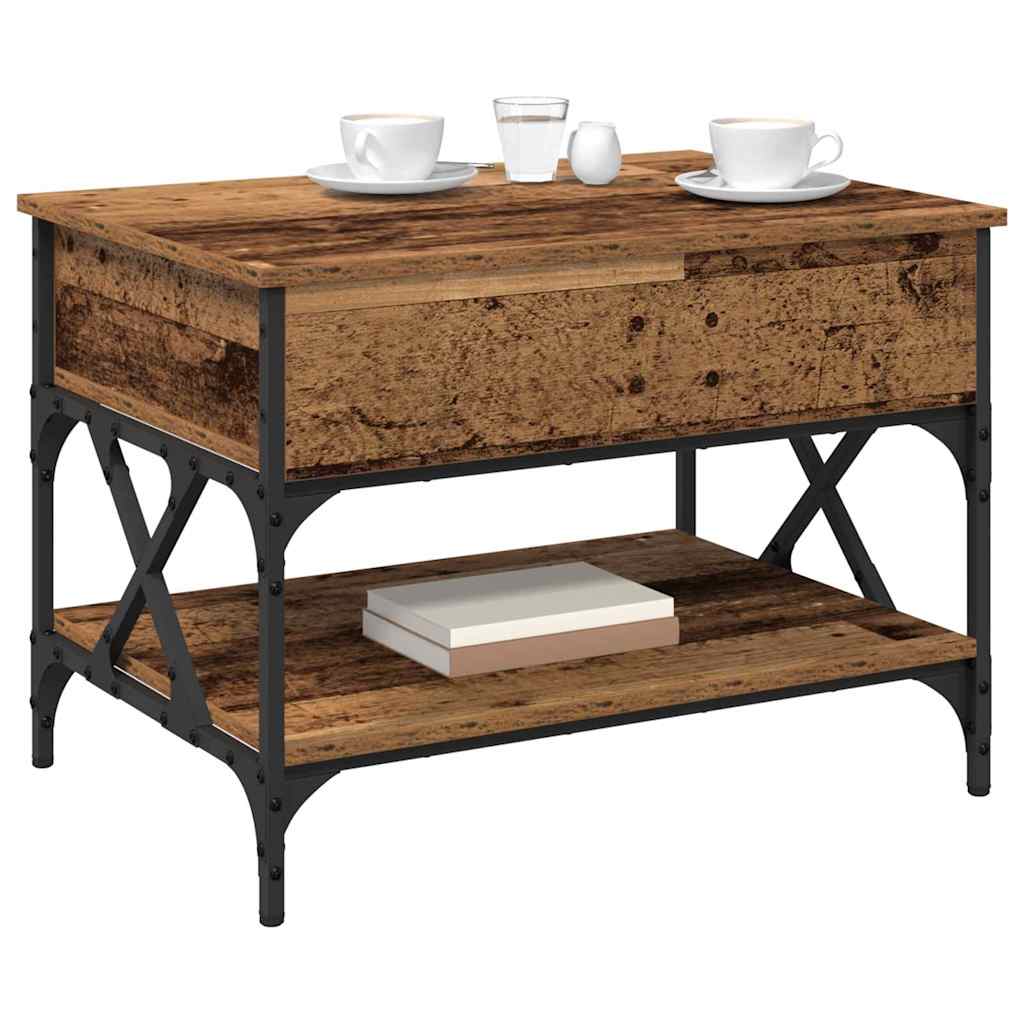 Salontafel Oud Hout 70x50x50cm Bewerkt hout is nu te koop bij PeponiXL, paradijselijk wonen!