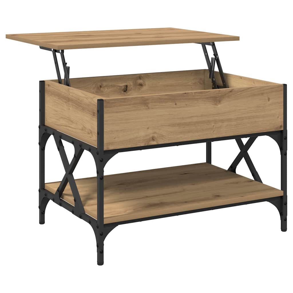 Salontafel Artisan Eiken 70x50x50cm Bewerkt hout is nu te koop bij PeponiXL, paradijselijk wonen!