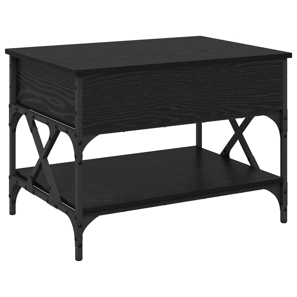 Salontafel Zwart Eiken 70x50x50cm Bewerkt hout is nu te koop bij PeponiXL, paradijselijk wonen!