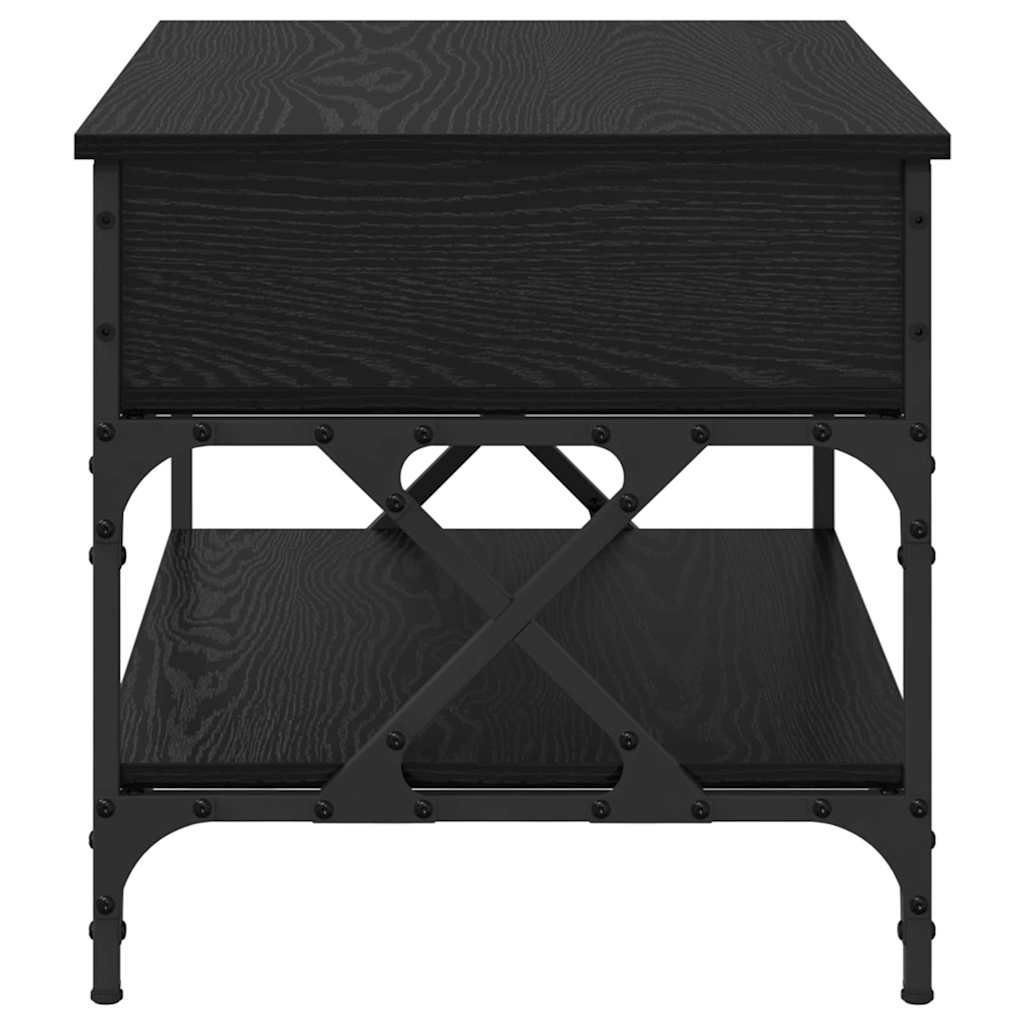 Salontafel Zwart Eiken 70x50x50cm Bewerkt hout is nu te koop bij PeponiXL, paradijselijk wonen!