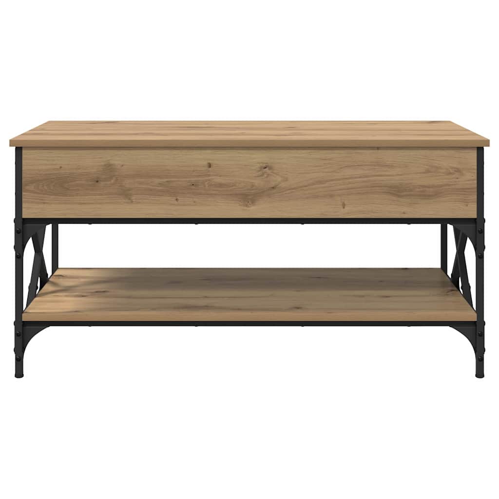 Salontafel Artisan Eiken 100 x 50 x 50 cm Bewerkt hout is nu te koop bij PeponiXL, paradijselijk wonen!