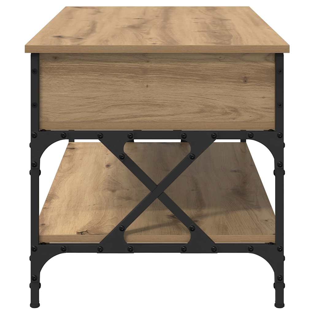 Salontafel Artisan Eiken 100 x 50 x 50 cm Bewerkt hout is nu te koop bij PeponiXL, paradijselijk wonen!