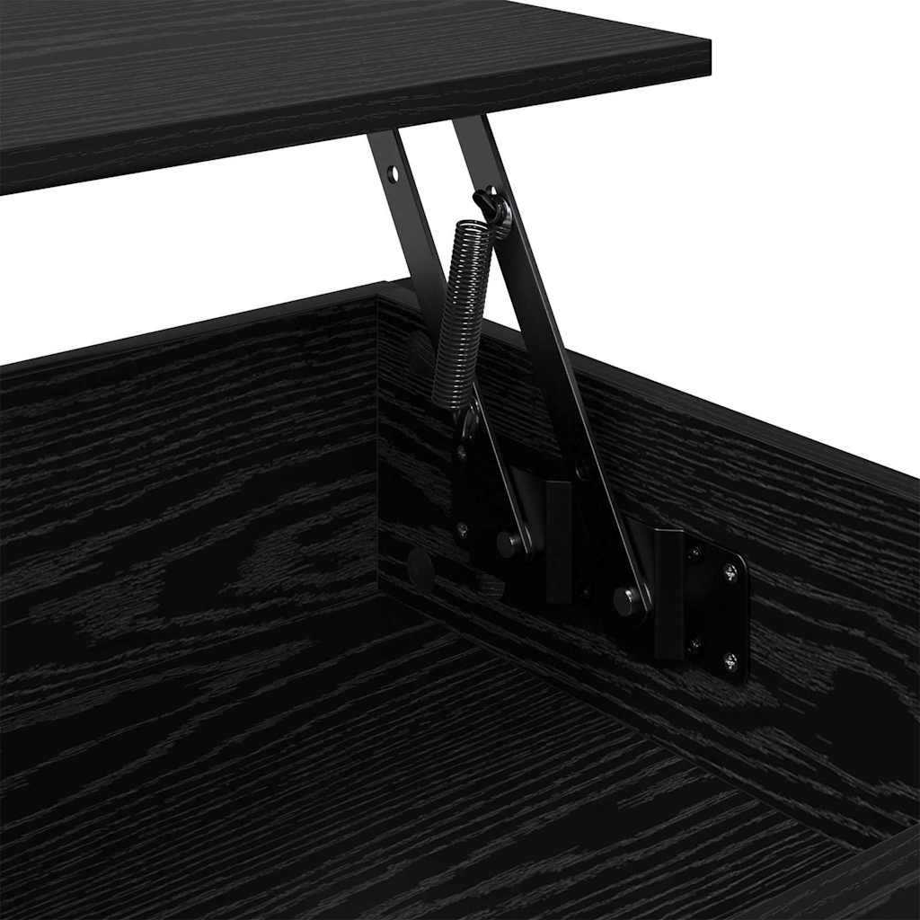 Salontafel Zwart Eiken 100 x 50 x 50 cm Bewerkt hout is nu te koop bij PeponiXL, paradijselijk wonen!
