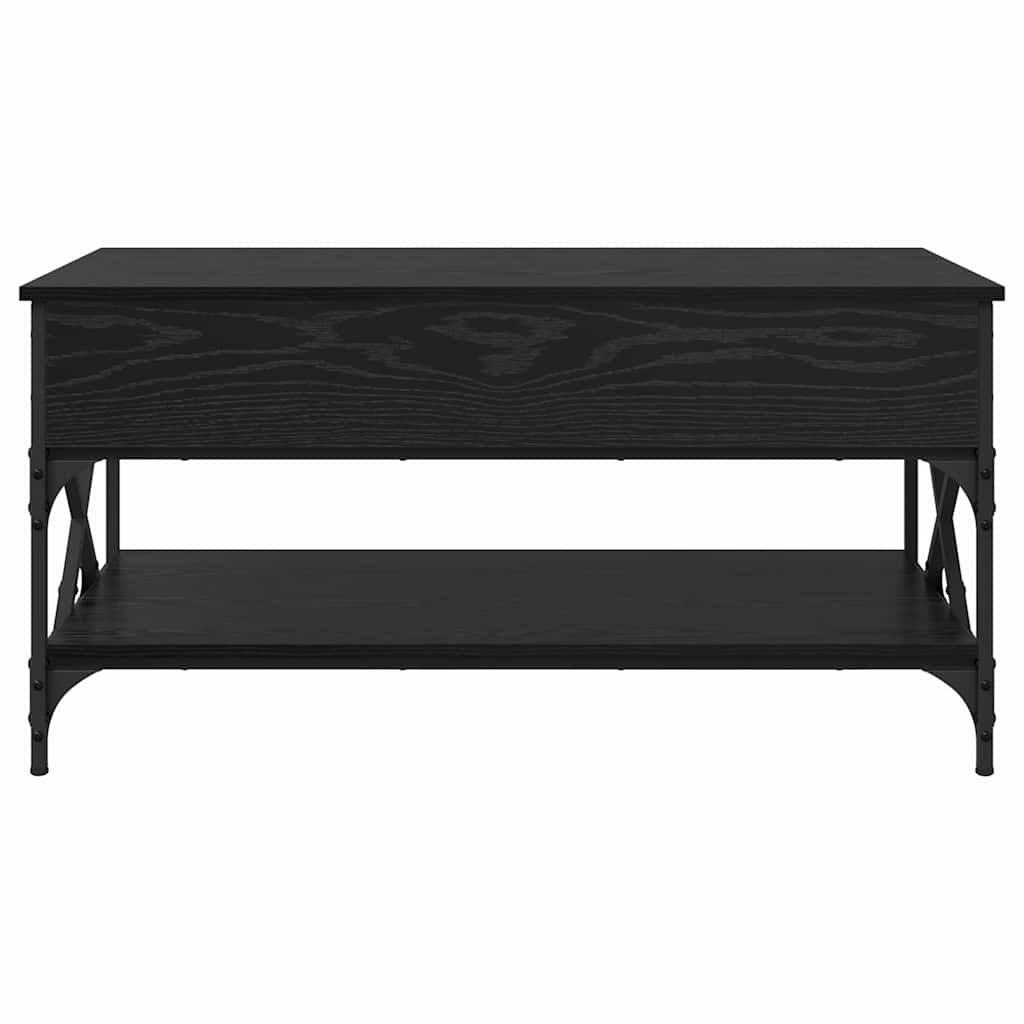 Salontafel Zwart Eiken 100 x 50 x 50 cm Bewerkt hout is nu te koop bij PeponiXL, paradijselijk wonen!