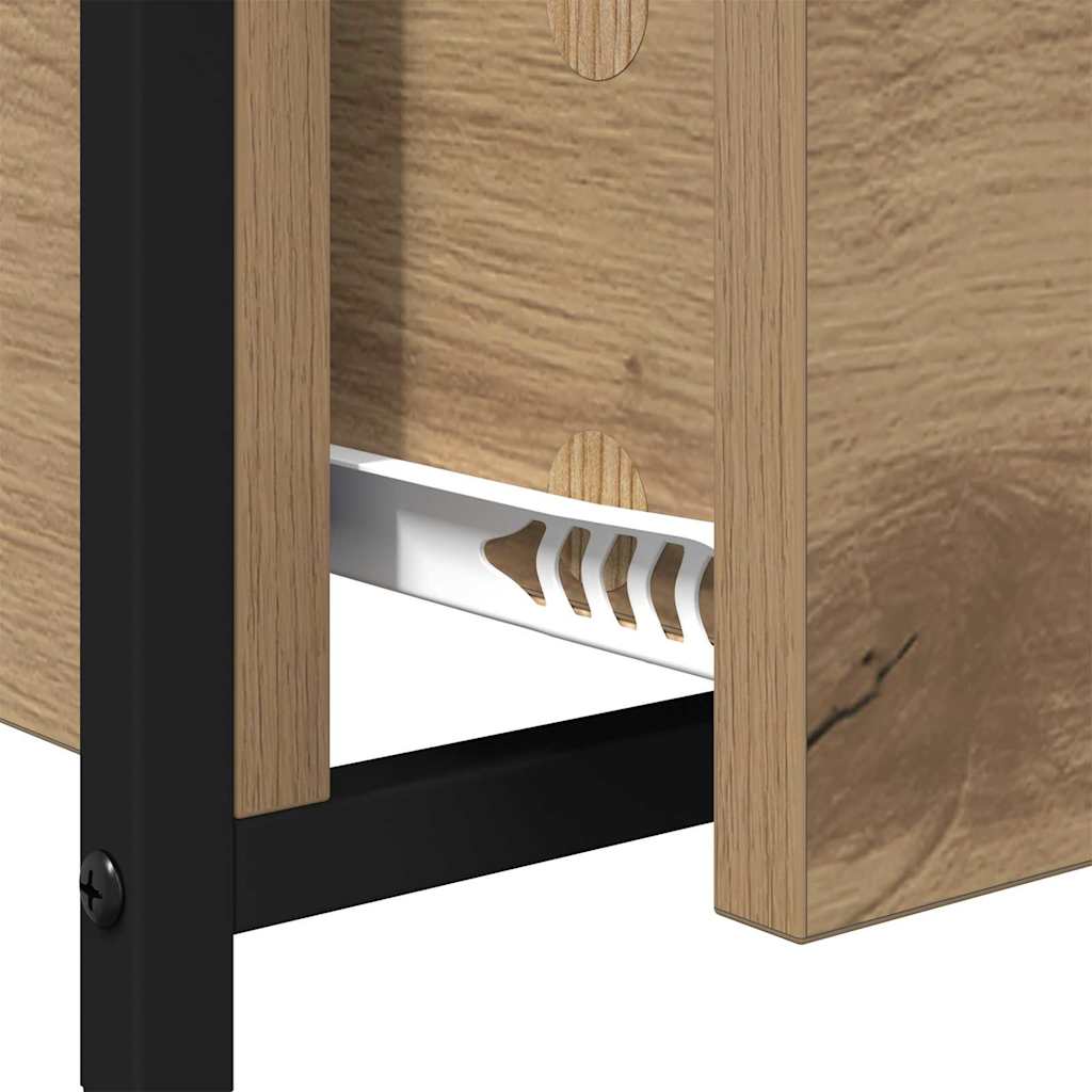 Salontafel Artisan Eiken 70 x 50 x 54,5 cm Bewerkt hout is nu te koop bij PeponiXL, paradijselijk wonen!