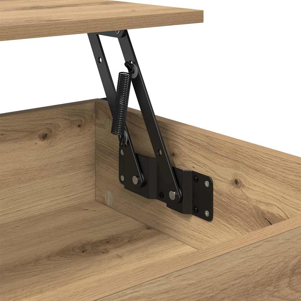 Salontafel Artisan Eiken 70 x 50 x 54,5 cm Bewerkt hout is nu te koop bij PeponiXL, paradijselijk wonen!