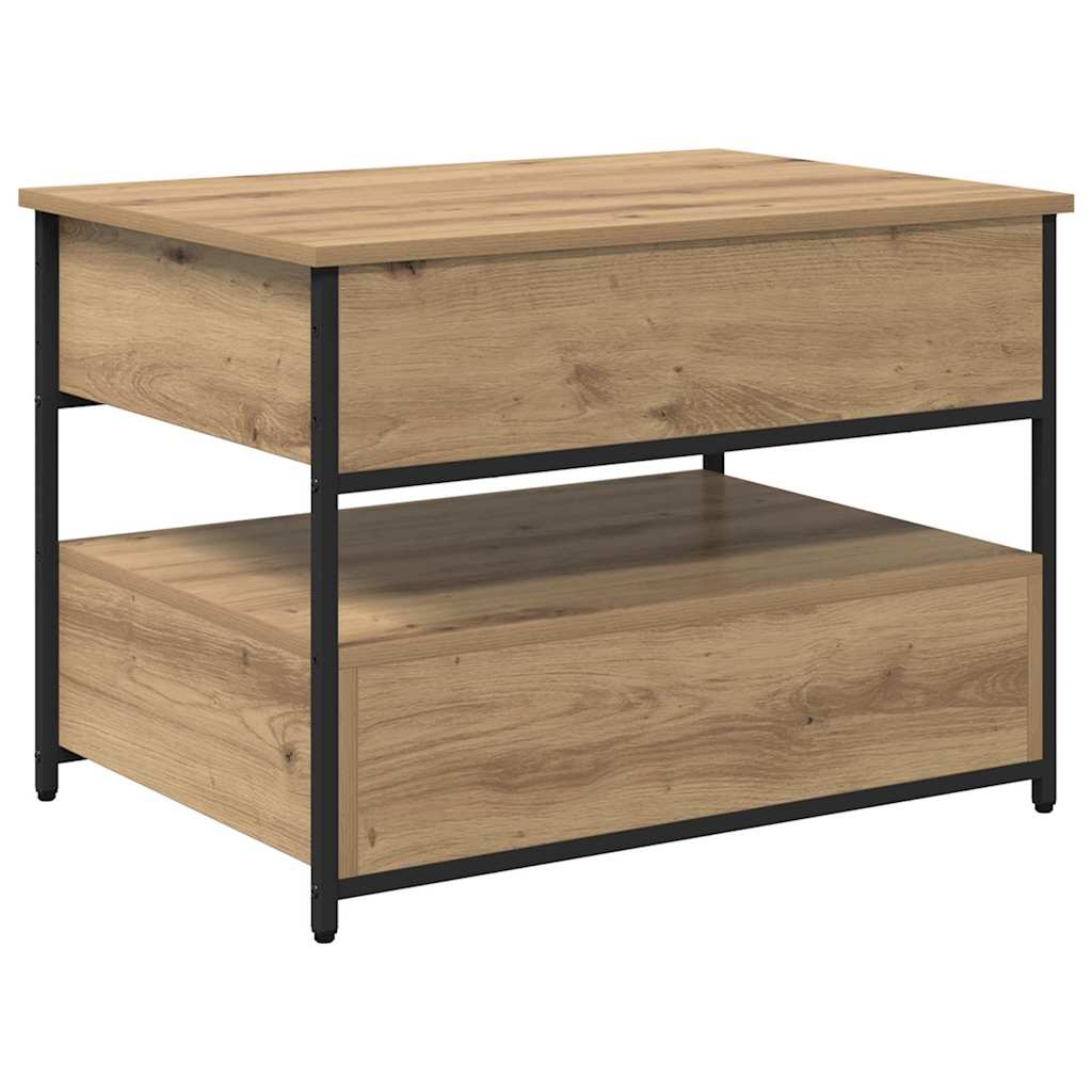 Salontafel Artisan Eiken 70 x 50 x 54,5 cm Bewerkt hout is nu te koop bij PeponiXL, paradijselijk wonen!