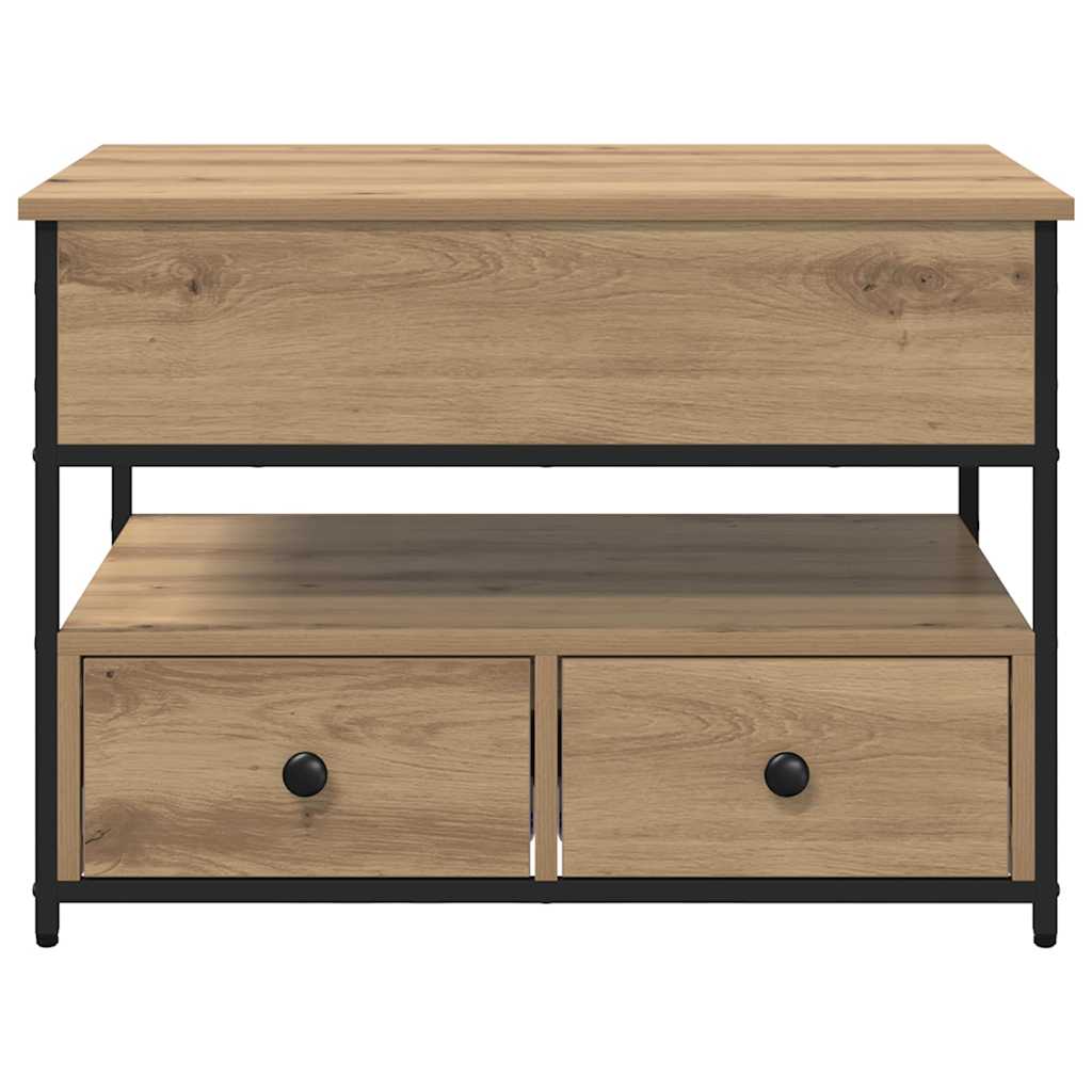 Salontafel Artisan Eiken 70 x 50 x 54,5 cm Bewerkt hout is nu te koop bij PeponiXL, paradijselijk wonen!