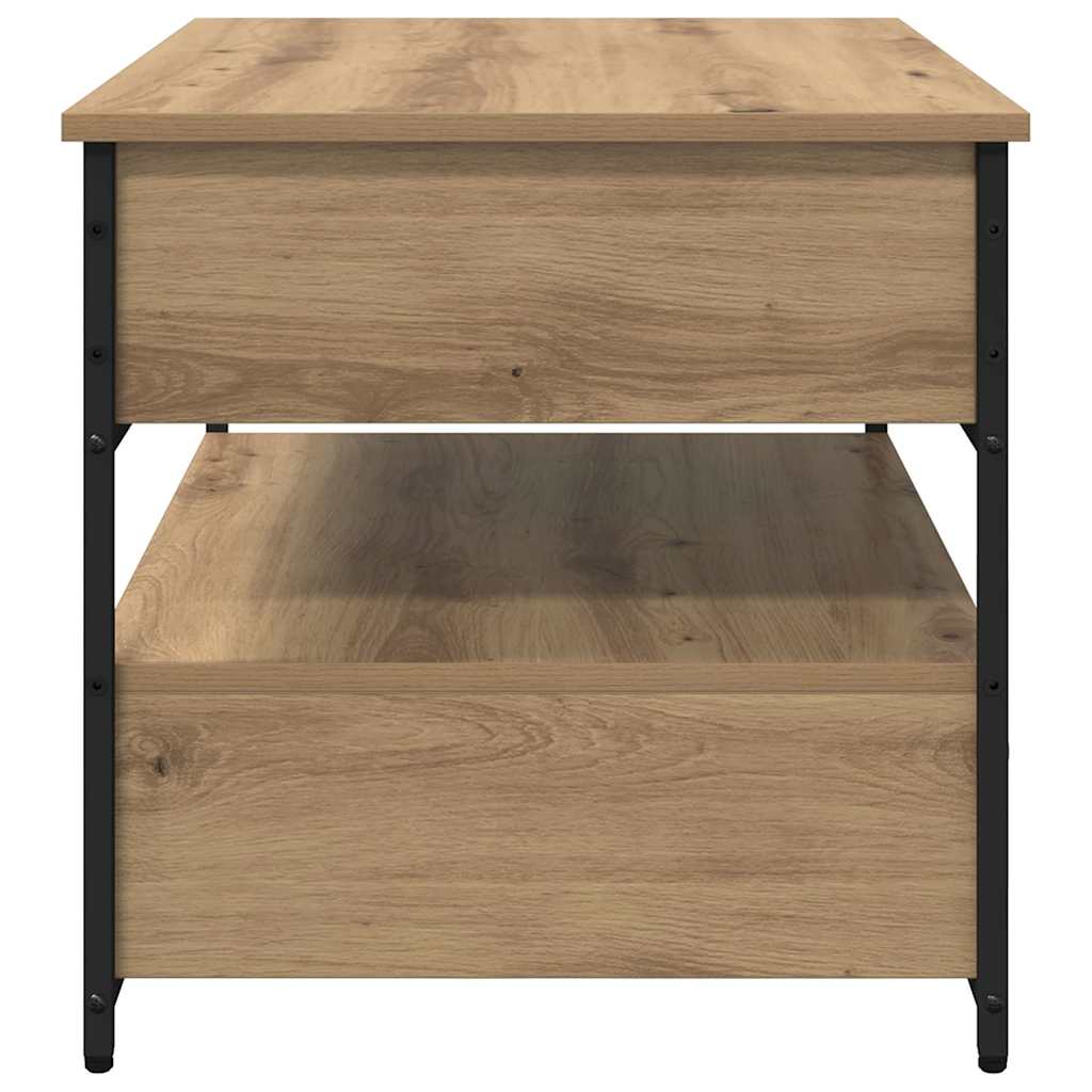 Salontafel Artisan Eiken 70 x 50 x 54,5 cm Bewerkt hout is nu te koop bij PeponiXL, paradijselijk wonen!
