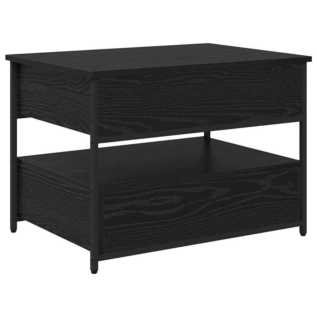 Salontafel met lade Zwart Eiken 70 x 50 x 54,5 cm Bewerkt hout is nu te koop bij PeponiXL, paradijselijk wonen!