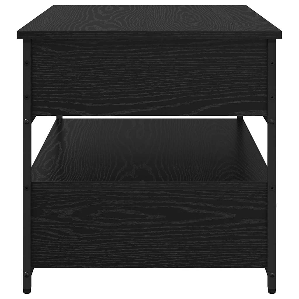 Salontafel met lade Zwart Eiken 70 x 50 x 54,5 cm Bewerkt hout is nu te koop bij PeponiXL, paradijselijk wonen!