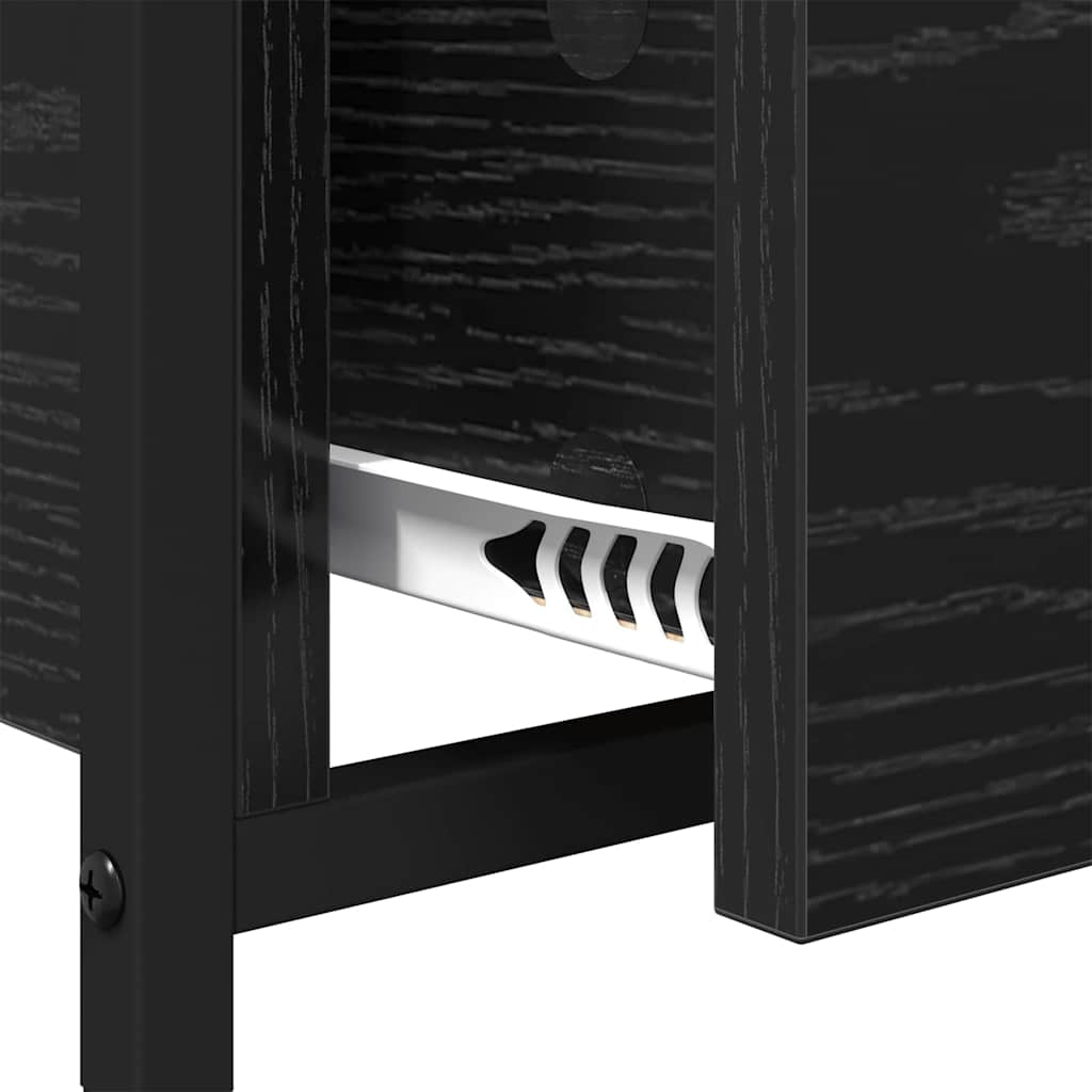 Salontafel met lade Zwart Eiken 85 x 50 x 50 cm Bewerkt hout is nu te koop bij PeponiXL, paradijselijk wonen!