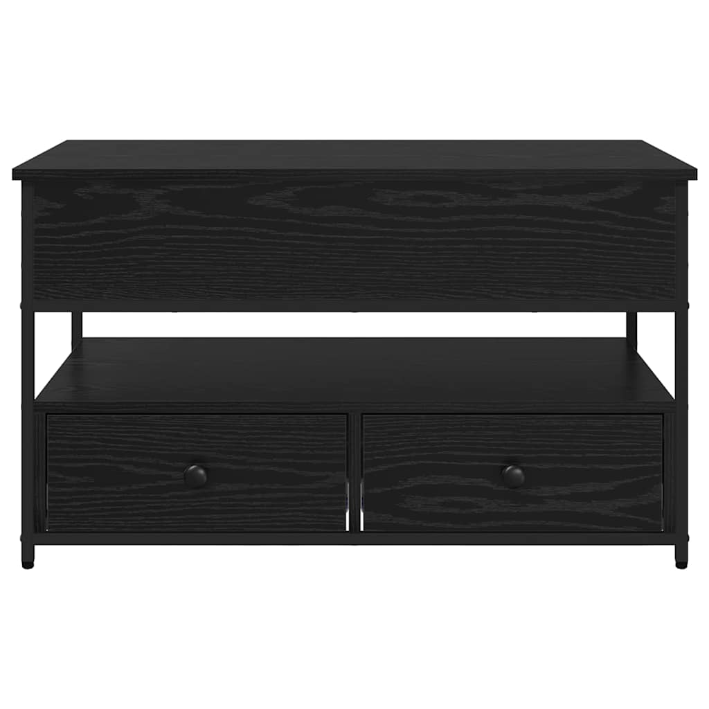 Salontafel met lade Zwart Eiken 85 x 50 x 50 cm Bewerkt hout is nu te koop bij PeponiXL, paradijselijk wonen!