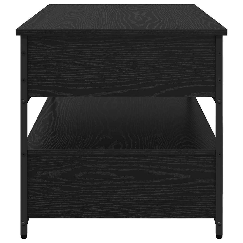 Salontafel met lade Zwart Eiken 85 x 50 x 50 cm Bewerkt hout is nu te koop bij PeponiXL, paradijselijk wonen!