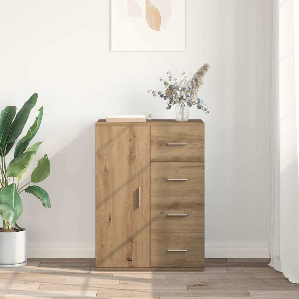 Dressoir met lade Artisan Eiken 59 x 39 x 80 cm Bewerkt hout is nu te koop bij PeponiXL, paradijselijk wonen!