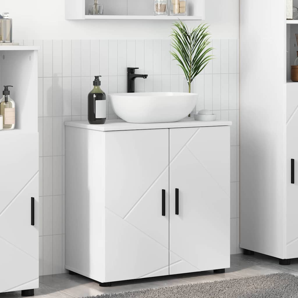 Badkamer Kast Wit 61 x 35 x 64 cm Bewerkt hout & Metaal is nu te koop bij PeponiXL, paradijselijk wonen!