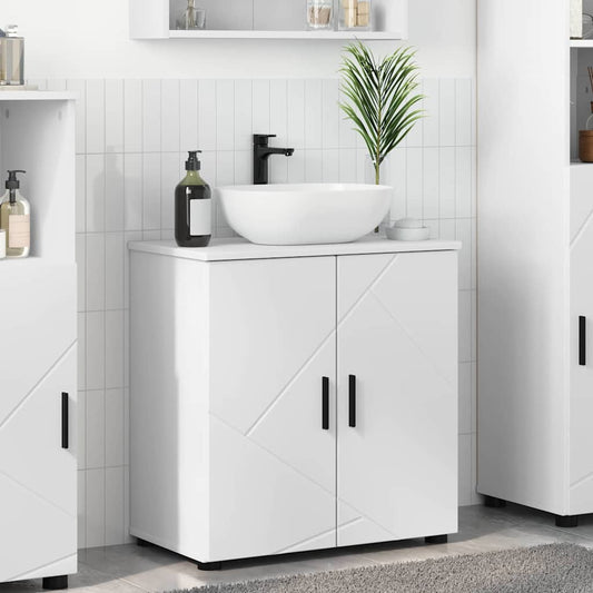 Badkamer Kast Wit 61 x 35 x 64 cm Bewerkt hout & Metaal is nu te koop bij PeponiXL, paradijselijk wonen!