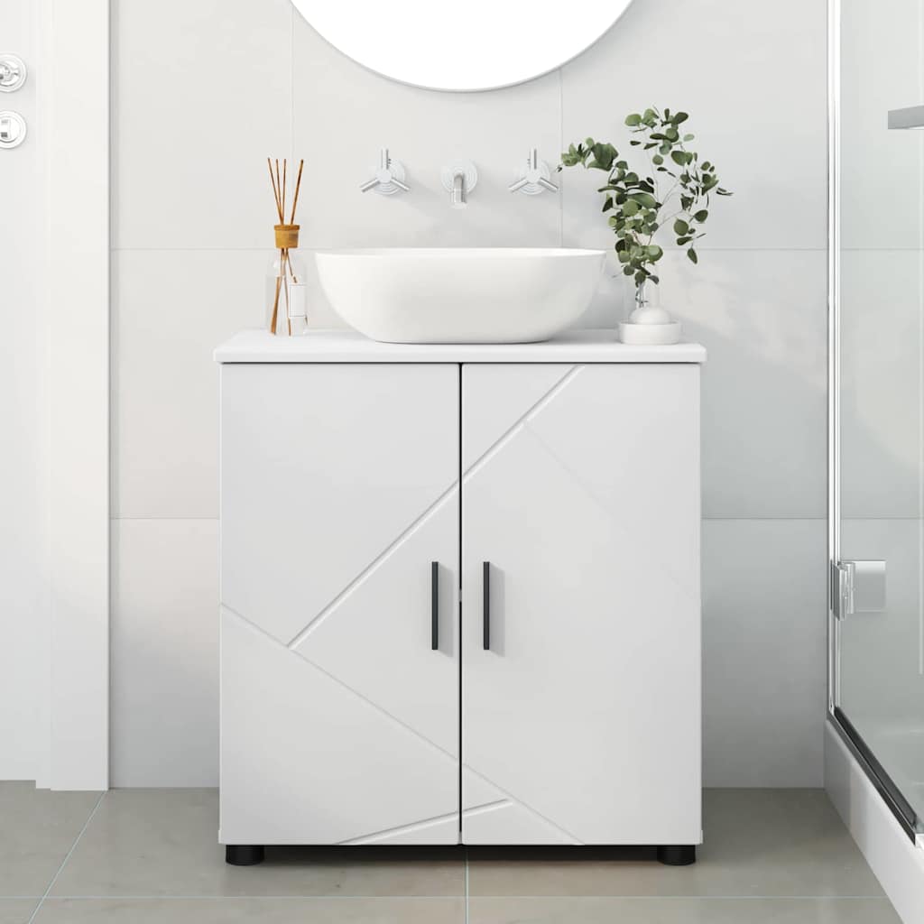 Badkamer Kast Wit 61 x 35 x 64 cm Bewerkt hout & Metaal is nu te koop bij PeponiXL, paradijselijk wonen!