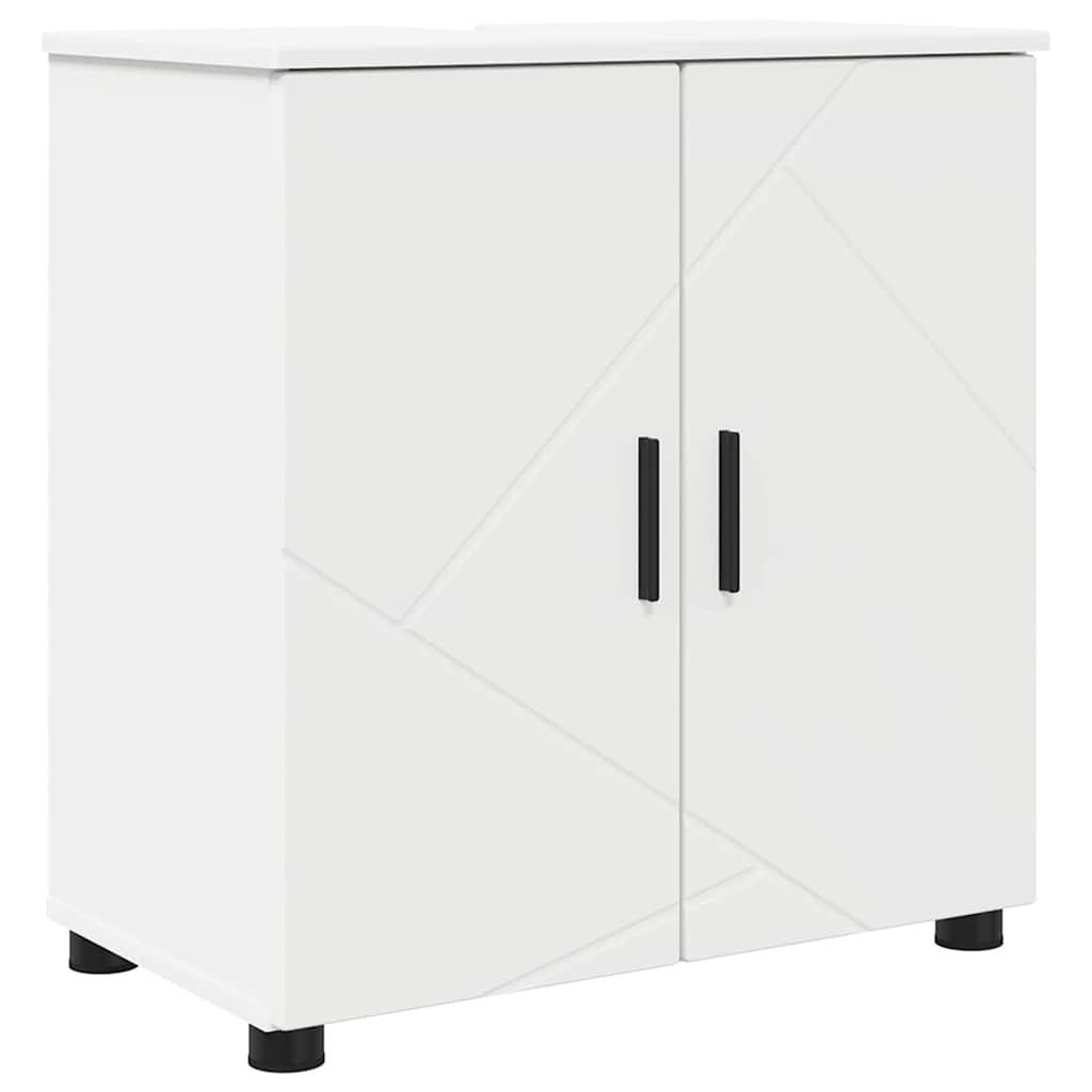 Badkamer Kast Wit 61 x 35 x 64 cm Bewerkt hout & Metaal is nu te koop bij PeponiXL, paradijselijk wonen!